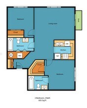 Two Bedroom Two Bathroom A_406 floor plan